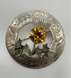 Vintage Citrine Paste Thistle Brooch in Sterling Silver by Ward Brothers