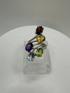 Sterling Silver Multicoloured CZ Gem Set Ring Size O - P Garnet Amethyst Citrine