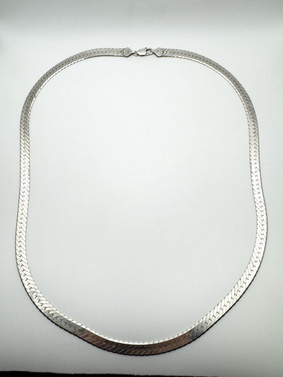 30” Herringbone Chain Necklace in Sterling Silver 925 Heavy 66g UNISEX
