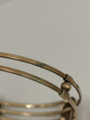 Unusual Vintage Gold on Silver Double Buckle Bangle stamped Depose 11g 