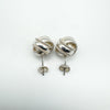 Chunky Lovers Knot Rope Stud Earrings in Sterling Silver 925