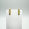 CZ Bar Drop Gold Plated Stud Earrings in Sterling Silver 925