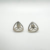  Celtic Triangular Shape Stud Earrings in Sterling Silver 925