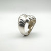 Unusual Textured Chunky Modernist Snake / Shell Ring Sterling Silver Size P - Q