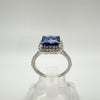 NEW 2ct Blue Sapphire CZ Engagement Ring Sterling Silver Size M - N