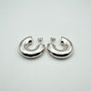 NEW Large Chunky Half Hoop Earrings in Sterling Silver 925 Heavy 12g