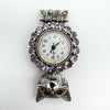 Amethyst & Marcasite Cat Pendant Watch in Sterling Silver 925 Heavy 15g