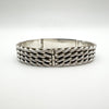 Unusual Chunky Woven Unisex Bangle / Bracelet in Sterling Silver 925 Heavy 56g