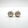 Chunky Lovers Knot Rope Stud Earrings Sterling Silver 925