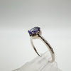 9ct White Gold 0.40ct Tanzanite & Diamond Engagement Stacking Ring Size N - O *