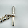 21” Curb Chain with T-bar in Sterling Silver Heavy 55g *