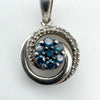 Unusual Blue & White 0.20ct Diamond Pendant in Sterling Silver 925