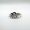 Vintage 0.30ct CZ Trilogy Ring in Sterling Silver 925 K - L Engagement Stacking