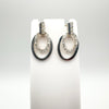 CZ Oval Drop Sterling Silver Earrings 925