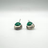 Vintage Green Chrysoprase Shepherds Hook Earrings in Sterling Silver 925