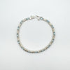 Aquamarine & Diamond Tennis Bracelet 8” in Sterling Silver 925