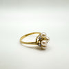 9ct Gold Pearl & Diamond Ring Size O - P Engagement Stacking Ring