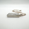 Vintage Small Rectangular Locket Engraved in Sterling Silver 925 Birm 1979