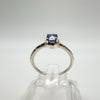 9ct White Gold 0.40ct Tanzanite & Diamond Engagement Stacking Ring Size N - O *