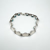 Unusual Blue Glass 8.5” Bracelet in Sterling Silver 925 Heavy 21.9g