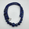 Lapis Lazuli Blue Graduated Beaded 18” Necklace by TGGC Sterling Silver 925 35g*