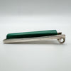 Long Malachite Bar Pendant in Sterling Silver 925 5g