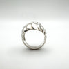 Unusual Textured Chunky Modernist Snake / Shell Ring Sterling Silver Size P - Q