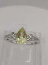 Citrine / Lemon Quartz & White Topaz Sterling Silver Ring Size R - S by TGGC