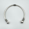 Unusual Beaded Ball Tribal Torque Cuff Bangle in Sterling Silver 925