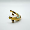 Vintage Antique 9ct Gold Opal Crescent Moon Brooch Heavy 4.2g (conversion ?)