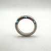 Chunky 0.30ct Trilogy Blue Topaz Ring in Sterling Silver 925 Size K - L Heavy 6g