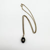 Art Deco Diamond & Onyx Pendant with a Vintage 15” 9ct Gold Curb Chain