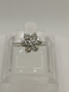 Sterling Silver Flower CZ Engagement / Stacking Ring Size L - M 925 *