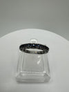 Blackened Sterling Silver Blue CZ Wedding Eternity Stacking Ring Size L M 925 *