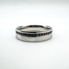 0.20ct Black Diamond Platinum 5mm Band Ring Size T U RRP New £1950 Box & Reciept