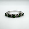 Diamond & Chrome Diopside Ring in Sterling Silver 925 Size P - Q