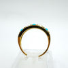 9ct Gold Half Hoop Turquoise & Pearl Ring Size N - O