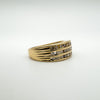 14ct Gold Triple Row 0.33ct Diamond Ring Eternity Wedding Band Size L - M