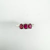 0.30ct Natural Ruby Trilogy Ring in Sterling Silver 925 Size O - P