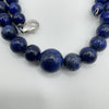 Lapis Lazuli Blue Graduated Beaded 18” Necklace by TGGC Sterling Silver 925 35g*