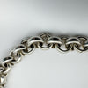 Chunky Rolo Links T - Bar & Heart Charm Bracelet Sterling Silver 925 Heavy 31g