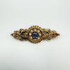 Vintage 9ct Gold Sapphire & Pearl Seed Brooch