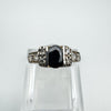 0.50ct Black & White CZ Ring in Sterling Silver 925 Size J - K *