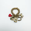 Unusual Sweetie Links Charm Ring - Horse Shamrock Heart Lock Horseshoe Size L M