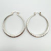 Large Chunky Diamond Cut Hoop Earrings in Sterling Silver 925