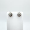 18ct White & Gold Diamond Stud Flower Set Earrings 750 