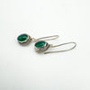 Vintage Green Chrysoprase Shepherds Hook Earrings in Sterling Silver 925