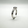 0.50ct CZ Solitaire with CZ Shoulders in Sterling Silver Ring Size K - L