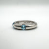 Chunky 0.30ct Trilogy Blue Topaz Ring in Sterling Silver 925 Size K - L Heavy 6g