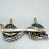 Unusual Vintage 18ct White Gold Diamond & Sapphire Pendant (brooch conversion)